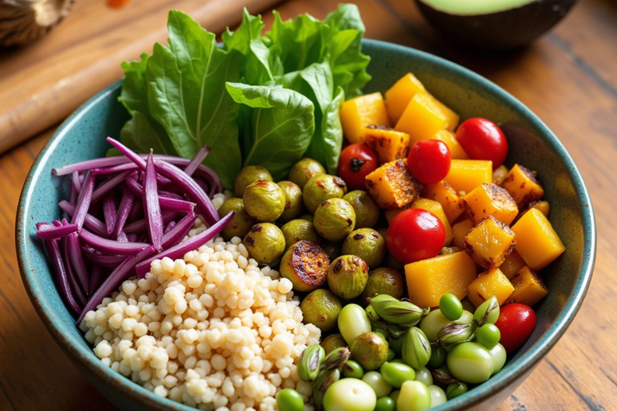 Bowl of gluten-free grains and vegetables